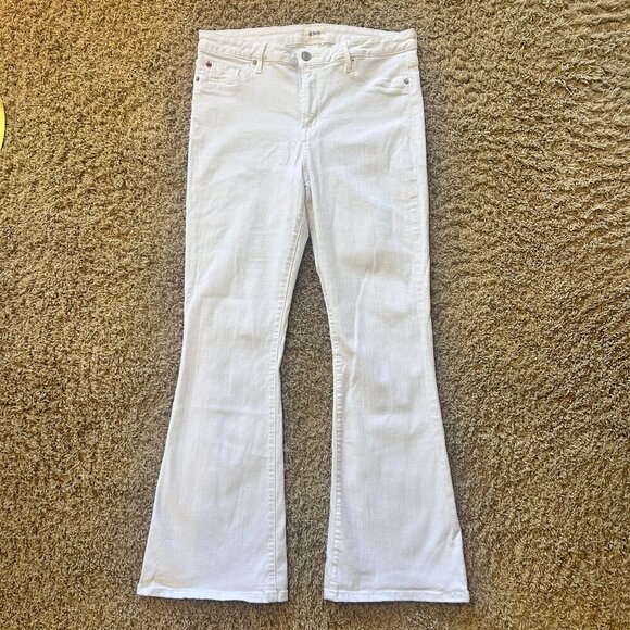 Hudson Jeans Denim - HUDSON Mia Five Pocket Midrise Flare Jeans in White Women's Size 32